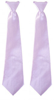 Carnaval verkleed stropdas - 2x - lila paars - volwassenen - 40 cm - met elastiekje