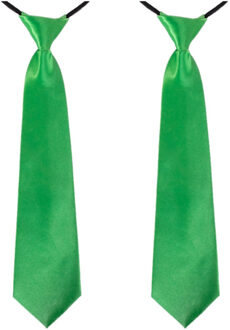 Carnaval verkleed stropdas - 4x - groen - volwassenen - 40 cm - met elastiekje