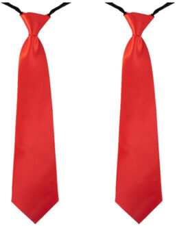 Carnaval verkleed stropdas - 4x - rood - volwassenen - 40 cm - met elastiekje