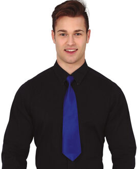 Carnaval verkleed stropdas - donkerblauw - polyester - volwassenen/unisex