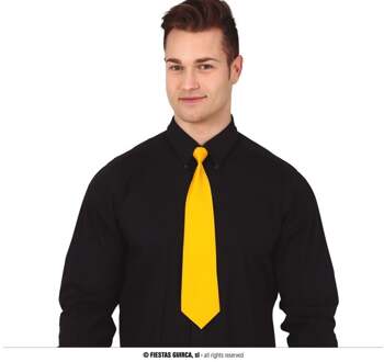 Carnaval verkleed stropdas - geel - polyester - volwassenen/unisex