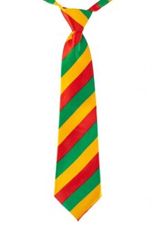 Carnaval verkleed stropdas Limburg - gestreept - rood/geel/groen - 40 cm - volwassenen