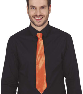 Carnaval verkleed stropdas - oranje - polyester - volwassenen/unisex