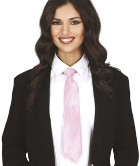 Carnaval verkleed stropdas - roze - polyester - volwassenen/unisex