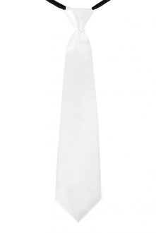 Carnaval verkleed stropdas - wit - volwassenen - 40 cm - met elastiekje