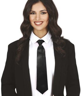 Carnaval verkleed stropdas - zwart - polyester - volwassenen/unisex