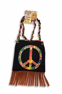 Carnaval verkleed tas - Hippie schoudertas - Peace - Flower Power - Sixties