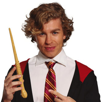 Carnaval verkleed toverstokje - voor heksen en tovenaars - 25 cm - lichtbruin - kunststof