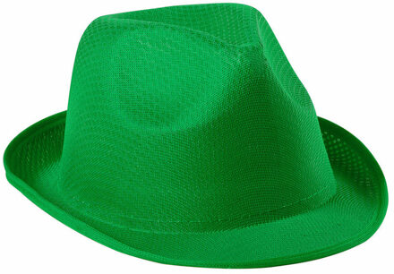 Carnaval verkleed trilby hoedje - groen - polyester - volwassenen/heren/dames