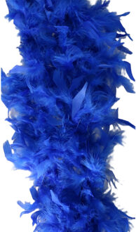 Carnaval verkleed veren Boa kleur blauw 180 cm - Verkleed boa