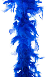 Carnaval verkleed veren Boa - kleur blauw - 2 meter - Verkleed boa