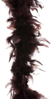 Carnaval verkleed veren Boa - kleur bruin - 2 meter - Verkleedkleding accessoires