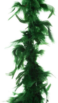 Carnaval verkleed veren Boa - kleur donkergroen - 2 meter - Verkleedkleding accessoire