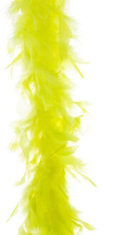 Carnaval verkleed veren Boa kleur fluor geel 2 meter