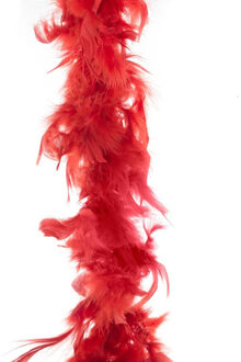 Carnaval verkleed veren Boa - kleur rood - 2 meter - Verkleed boa