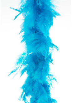 Carnaval verkleed veren Boa - kleur turquoise blauw - 2 meter - Verkleedkleding accessoires
