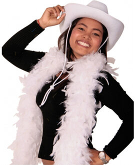 Carnaval verkleed veren Boa - kleur wit - 2 meter - Verkleedkleding accessoires