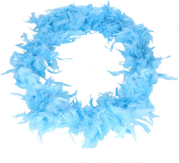 Carnaval verkleed veren boa slinger - lichtblauw - 180 cm - 50 gram - Dames