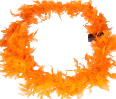 Carnaval verkleed veren boa slinger - oranje - 180 cm - 50 gram - Dames