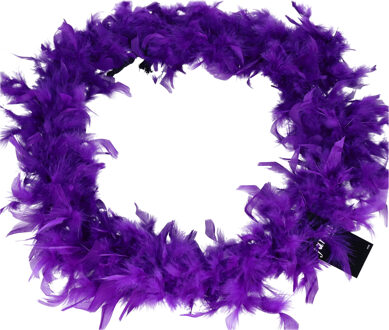 Carnaval verkleed veren boa slinger - paars - 180 cm - 50 gram - Dames