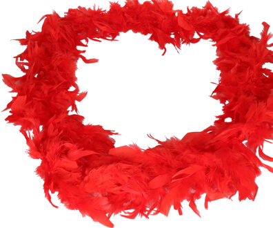 Carnaval verkleed veren boa slinger - rood - 180 cm - 50 gram - Dames