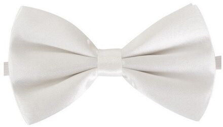 Carnaval verkleed vlinderstrikje - wit - 12 cm - voor dames/heren - strikken - kleding