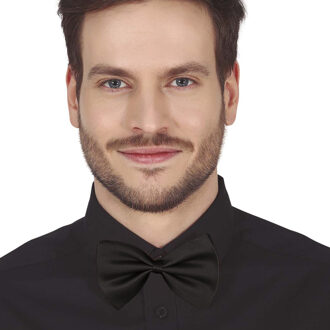 Carnaval verkleed vlinderstrikje - zwart - polyester - volwassenen/unisex