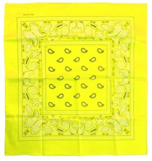 Carnaval verkleed zakdoek bandana - neon geel - 53 x 53 cm - kind/volwassenen