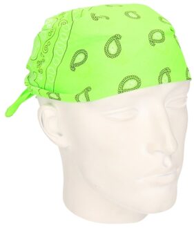 Carnaval verkleed zakdoek bandana - neon groen - 53 x 53 cm - kind/volwassenen