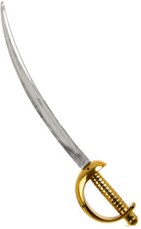 Carnaval verkleed zwaard - Piraten - 62 cm - plastic - kromzwaard - accessoires Multi