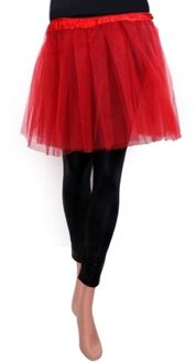 Carnaval verkleedkleding rokje - Tule stof - voor meisjes - rood - one size - ballerina