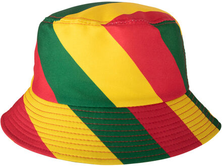 Carnaval vissershoedje Limburg - zonnehoedje - geel/groen/rood - voor volwassenen