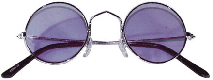 carnaval zonnebril - Hippie Flower Power Sixties - ronde glazen - paars