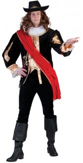 Carnavals musketierspak voor mannen Zwart