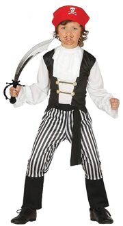 Carnavalskleding piraat met zwaard maat 110-116 voor jongens/meisjes
