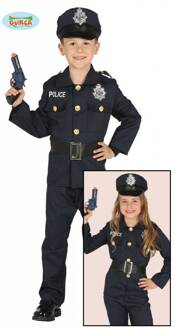 Carnavalskleding politie agent uniform jongens/meisjes 10-12 jaar (140-152)