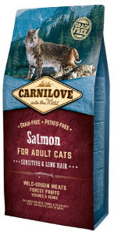 Carnilove granenvrij Zalm Sensitive & Long Hair 6kg