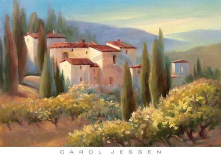 Carol Jessen - Blue Shadow In Tuscany Ii Kunstdruk 91x66cm