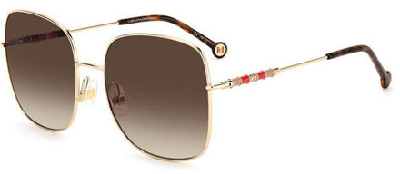 Carolina Herrera CH0035S Vierkante metalen zonnebril voor dames Goud - One Size