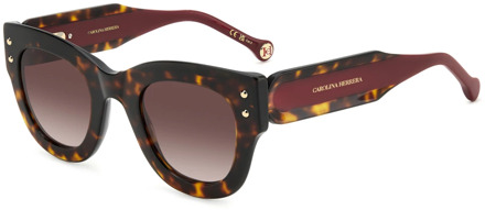 Carolina Herrera Havana Red/Brown Shaded Sunglasses Carolina Herrera , Brown , Dames - 47 MM