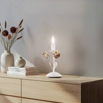 Carolina tafellamp, ivoorkleurig, 1-lamp, ijzer