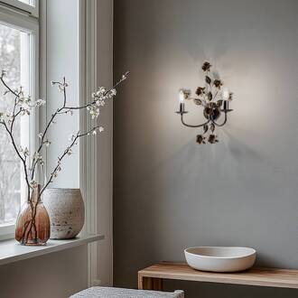 Carolina wandlamp, bronskleurig, 2-lamps, ijzer
