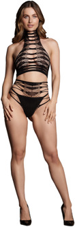 Carpo XLVI - Twee Delige met Col, Crop Top en Pantie - One Size