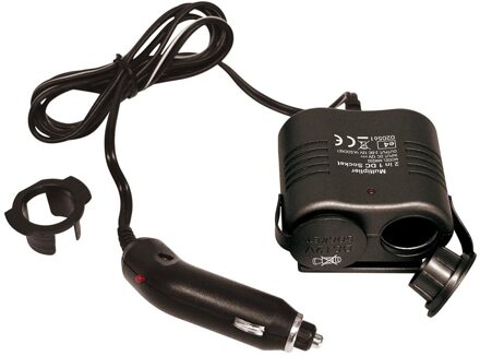 CarPoint 2-weg splitter 12V met controle-led zwart