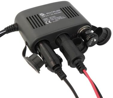 CarPoint 3-weg splitter 12V met controle-led zwart