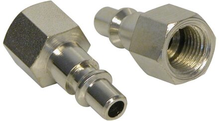 CarPoint adapter 1/4"" mannelijk binnendraad 3/8"" 2 stuks Zilverkleurig