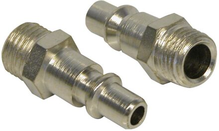 CarPoint adapter 1/4"" mannelijk buitendraad 1/4"" 2 stuks Zilverkleurig