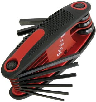 CarPoint inbussleutelset 8-delig 1,5-2-2,5-3-4-5-6-8 mm rood/zwart