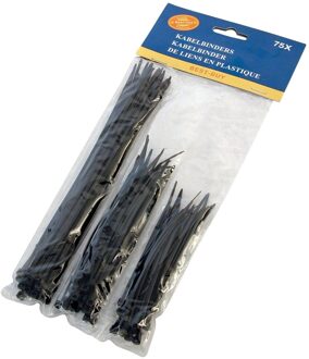 CarPoint Kabelbinders 100-140-200 Mm Zwart 75 Stuks