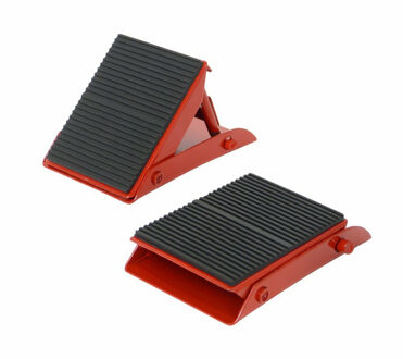CarPoint Wielkeggen set - 2x - rood/zwart - metaal - 13 x 14 cm - voor aanhangers/caravans
